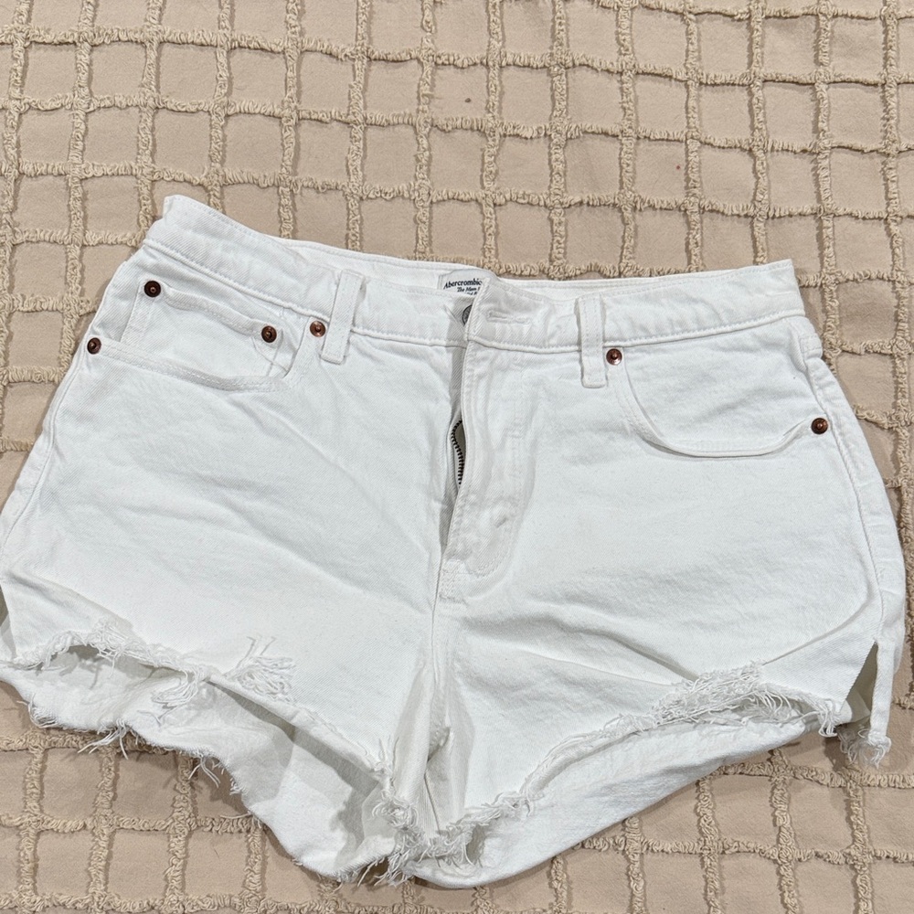 Abercrombie & Fitch White Jean Shorts